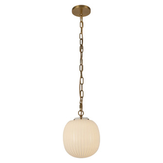 Cherise One Light Pendant in Brushed Gold/Glossy Ribbed Opal Glass (452|PD579112BGGR)