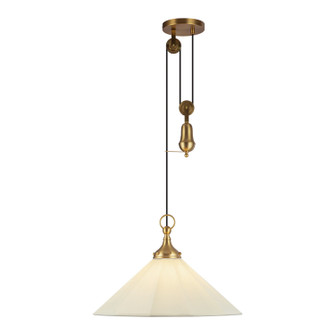 Ellen One Light Pendant in Brushed Gold/White Linen (452|PD447120BGWL)