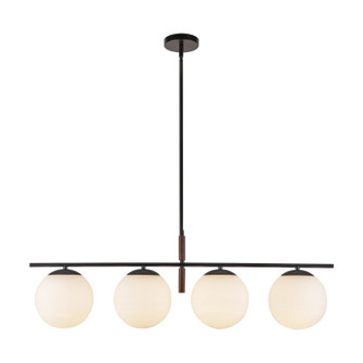 Zuri Four Light Linear Pendant in Matte Black/Opal Glass (452|LP421437MBOP)