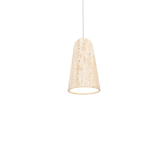 Pompeii LED Mini Pendant in Beige Travertine/Aged Brass (281|PD-4510-30-WV/AB)