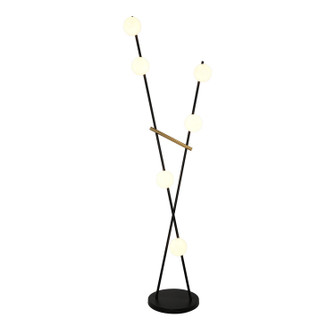 Cortina LED Floor Lamp in Black, Brushed Brass (78|AC10046BK)