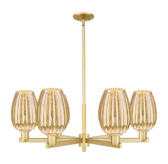 Arcadia Six Light Chandelier in Satin Gold (405|716-6CR-SG-G457-6ME)