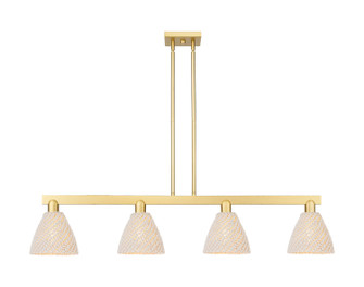 Arcadia Four Light Island Pendant in Satin Gold (405|716-4I-SG-NBD-75-NAT)