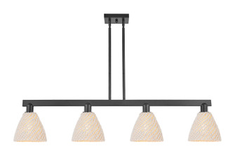 Arcadia Four Light Island Pendant in Matte Black (405|716-4I-BK-NBD-75-NAT)