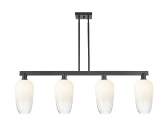 Arcadia Four Light Island Pendant in Matte Black (405|716-4I-BK-G484-7OP)