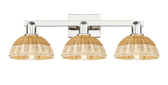 Arcadia Three Light Bath Vanity in Polished Nickel (405|716-3W-PN-NBD2-75-NAT)