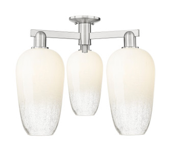 Arcadia Three Light Semi-Flush Mount in Brushed Satin Nickel (405|716-3F-SN-G484-7OP)