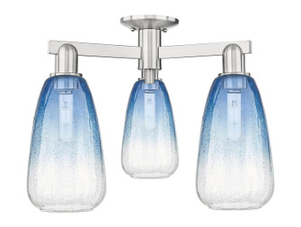 Arcadia Three Light Semi-Flush Mount in Brushed Satin Nickel (405|716-3F-SN-G480-6SB)