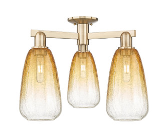 Arcadia Three Light Semi-Flush Mount in Champagne Bronze (405|716-3F-CB-G480-6AM)
