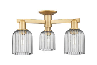 Arcadia Three Light Semi-Flush Mount in Brushed Brass (405|716-3F-BB-G559-5SM)