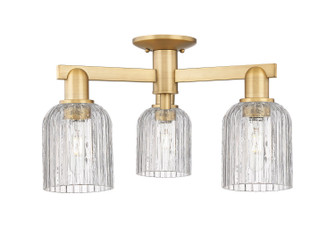 Arcadia Three Light Semi-Flush Mount in Brushed Brass (405|716-3F-BB-G559-5CL)
