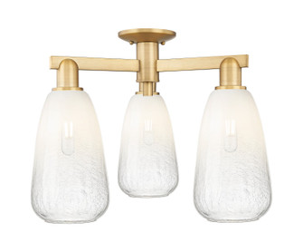 Arcadia Three Light Semi-Flush Mount in Brushed Brass (405|716-3F-BB-G480-6OP)
