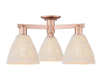 Arcadia Three Light Semi-Flush Mount in Antique Copper (405|716-3F-AC-NBD-75-NAT)