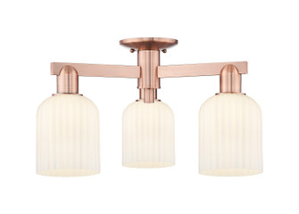 Arcadia Three Light Semi-Flush Mount in Antique Copper (405|716-3F-AC-G559-5GWH)