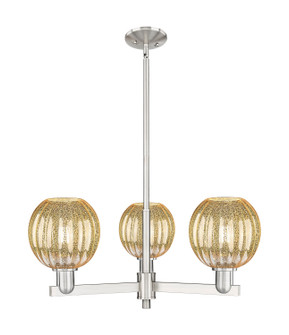 Arcadia Three Light Flush Mount in Satin Nickel (405|716-3CR-SN-G458-7ME)