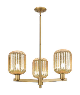 Arcadia Three Light Flush Mount in Brushed Brass (405|716-3CR-BB-G460-7ME)