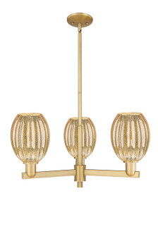 Arcadia Three Light Flush Mount in Brushed Brass (405|716-3CR-BB-G459-6ME)