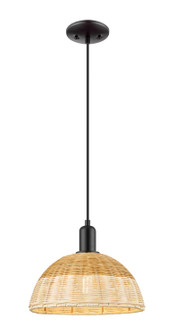 Arcadia One Light Mini Pendant in Matte Black (405|716-1P-BK-NBD2-12-NAT)