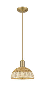 Arcadia One Light Mini Pendant in Brushed Brass (405|716-1P-BB-NBD2-9-NAT)