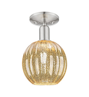 Arcadia One Light Semi-Flush Mount in Brushed Satin Nickel (405|716-1C-SN-G458-7ME)
