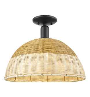 Arcadia One Light Semi-Flush Mount in Matte Black (405|716-1C-BK-NBD2-16-NAT)
