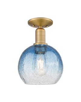 Arcadia One Light Semi-Flush Mount in Brushed Brass (405|716-1C-BB-G483-8SB)