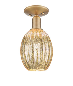 Arcadia One Light Semi-Flush Mount in Brushed Brass (405|716-1C-BB-G459-6ME)