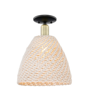 Arcadia One Light Semi-Flush Mount in Black Antique Brass (405|716-1C-BAB-NBD-12-NAT)