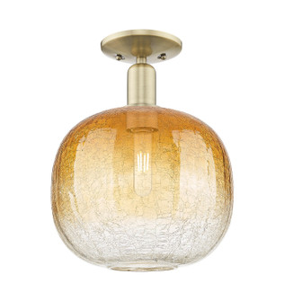 Arcadia One Light Semi-Flush Mount in Antique Brass (405|716-1C-AB-G481-10AM)