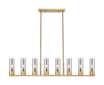 Downtown Urban Eight Light Linear Pendant in Brushed Brass (405|617-8I-BB-G617-8SM)