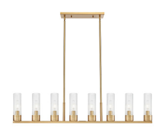 Downtown Urban Eight Light Linear Pendant in Brushed Brass (405|617-8I-BB-G617-8SCL)