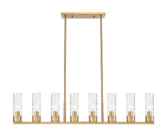 Downtown Urban Eight Light Linear Pendant in Brushed Brass (405|617-8I-BB-G617-8DE)