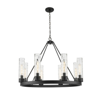 Downtown Urban Eight Light Chandelier in Matte Black (405|617-8CR-BK-G617-11DE)