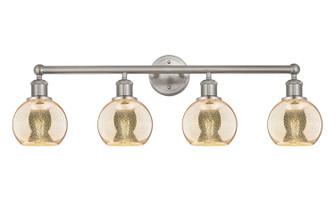 Edison Four Light Bath Vanity in Brushed Satin Nickel (405|616-4W-SN-G128-6)