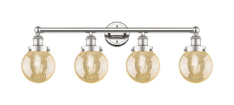 Edison Four Light Bath Vanity in Polished Nickel (405|616-4W-PN-G208-6)