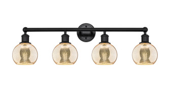 Edison Four Light Bath Vanity in Matte Black (405|616-4W-BK-G128-6)