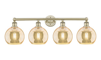 Edison Four Light Bath Vanity in Antique Brass (405|616-4W-AB-G128-8)