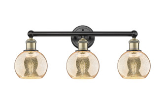 Edison Three Light Bath Vanity in Black Antique Brass (405|616-3W-BAB-G128-6)