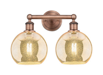 Edison Two Light Bath Vanity in Antique Copper (405|616-2W-AC-G128-8)