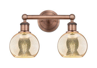 Edison Two Light Bath Vanity in Antique Copper (405|616-2W-AC-G128-6)