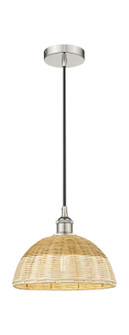 Edison One Light Mini Pendant in Polished Nickel (405|616-1P-PN-NBD2-12-NAT)