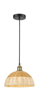 Edison One Light Mini Pendant in Black Antique Brass (405|616-1P-BAB-NBD2-12-NAT)