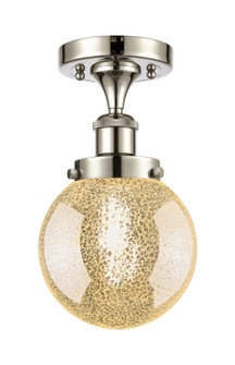 Edison One Light Semi-Flush Mount in Polished Nickel (405|616-1F-PN-G208-6)