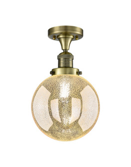 Franklin Restoration One Light Semi-Flush Mount in Antique Brass (405|517-1CH-AB-G208-8)