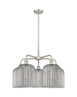 Ballston Five Light Chandelier in Satin Nickel (405|516-5CR-SN-G559-8SM)