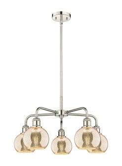 Ballston Five Light Chandelier in Polished Nickel (405|516-5CR-PN-G128-6)