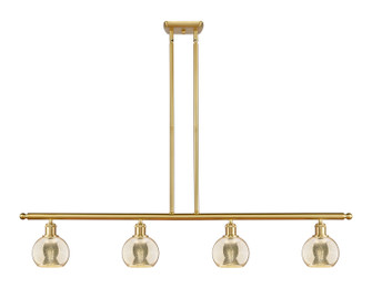 Ballston Four Light Island Pendant in Satin Gold (405|516-4I-SG-G128-6)