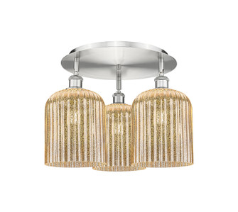 Ballston Three Light Semi-Flush Mount in Satin Nickel (405|516-3C-SN-G559-8ME)