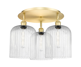 Ballston Three Light Semi-Flush Mount in Satin Gold (405|516-3C-SG-G559-8SDY)