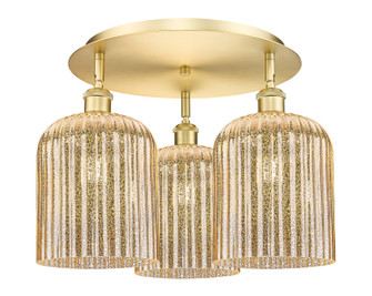Ballston Three Light Semi-Flush Mount in Satin Gold (405|516-3C-SG-G559-8ME)
